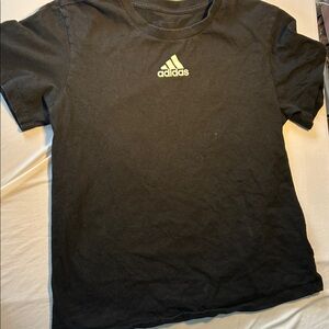 adidas Black Kids T-Shirt with White Logo